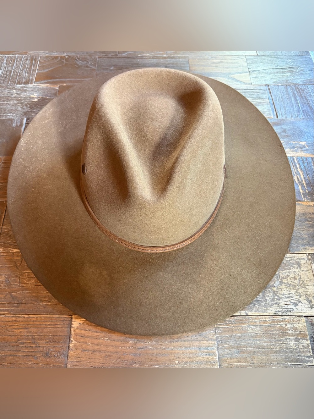 Stetson Great Plains 3X Buffalo Felt Western Hat in Bark Size 7 3/8